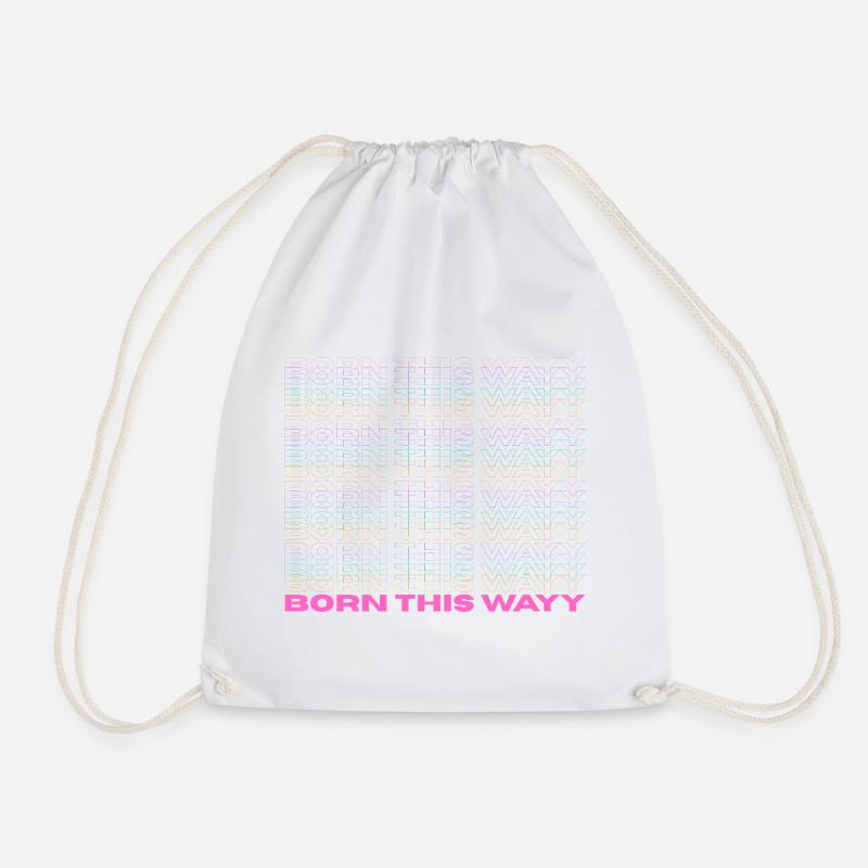 Pride / CSD / LGBTQ+ Design "Born this wayy" - Turnbeutel - Weiß
