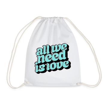 Tout ce dont tu as besoin, c’est d’aimer Retro - Sac de sport léger - blanc - Devant