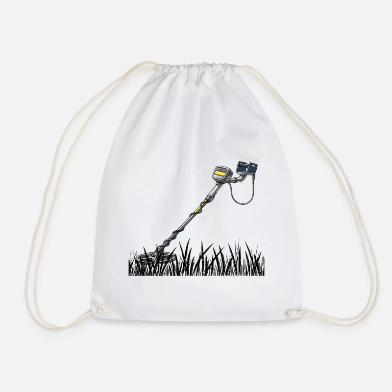 Metal detector - Drawstring Bag - white