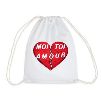 Broken Heart YOU LOVE ME – Design Valentine's Day amo - Drawstring Bag - white - Front