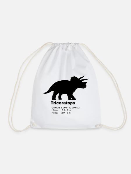 Triceratops Steckbrief – Dino Fakten - Turnbeutel - Weiß