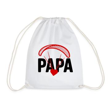 Dad Paragliding, Paragliding with Heart - Drawstring Bag - white - Front