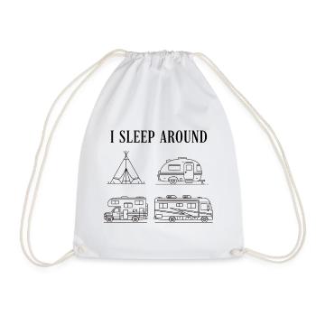 I sleep on the road road trip camper - Drawstring Bag - white - Front
