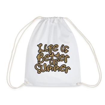 Life is better in summer - Drawstring Bag - white - Front