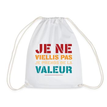 Je Ne Viellis Pas Je Prends De La Valeur T-Shir... - Sac de sport léger - blanc - Devant