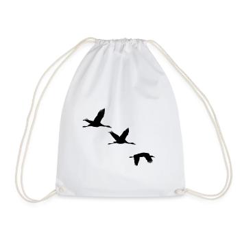 Cranes in flight - Drawstring Bag - white - Front
