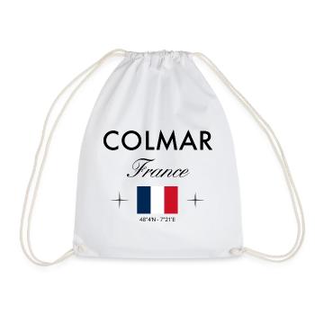 Colmar France Coordinates Travel Souvenir - Drawstring Bag - white - Front