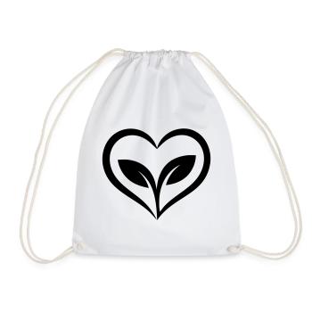 Gardener heart with plant - Drawstring Bag - white - Front