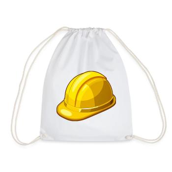 Gelber Schutzhelm - Turnbeutel - Weiß - Vorne
