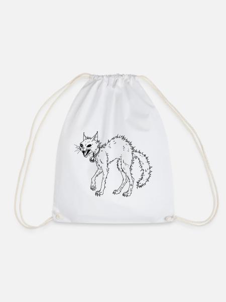 Yoru Neko – Schwarz - Turnbeutel - Weiß