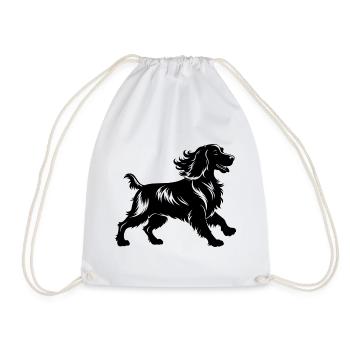 Amerikanischer Cocker Spaniel Hundegang - Turnbeutel - Weiß - Vorne