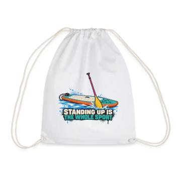 Stand Up Paddling: Ganzheitssport - Turnbeutel - Weiß - Vorne