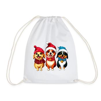 Hunde Weihnachten - Turnbeutel - Weiß - Vorne