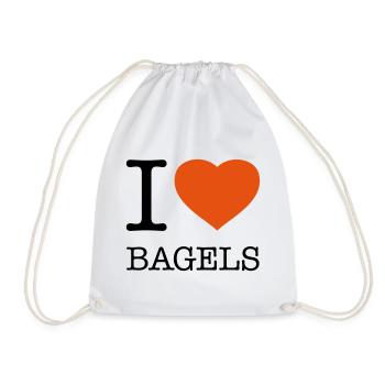 I LOVE BAGELS Bagel - Turnbeutel - Weiß - Vorne