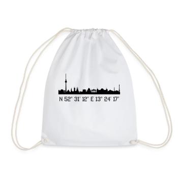 Coordonnées de Berlin N 52 ° 31 '12' 'O13 ° 24' 17 '' - Sac de sport léger - blanc - Devant