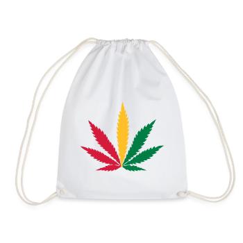 weed rasta - Drawstring Bag - white - Front