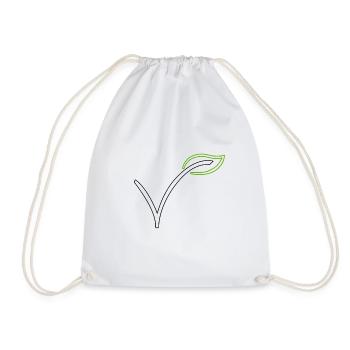 V (egan) | Animal lover, vegetable, healthy, nature - Drawstring Bag - white - Front