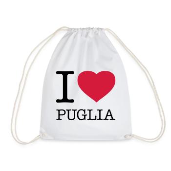 I LOVE PUGLIA Apulia Italy Italy - Drawstring Bag - white - Front