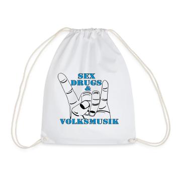 Volksmusik , Volksfest , Fun Shirt , Sex Drugs(25) - Turnbeutel - Weiß - Vorne