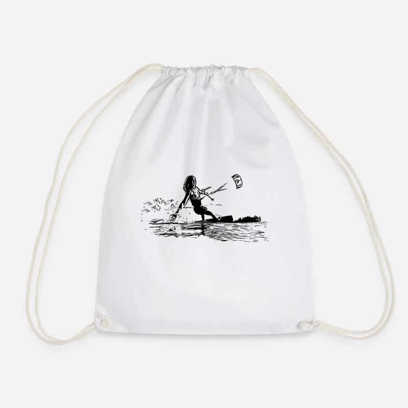 Kite-Surferin - Kiten - Turnbeutel - Weiß