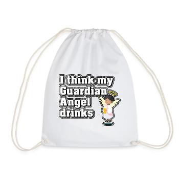 Je crois que mon ange gardien boit - Sac de sport léger - blanc - Devant
