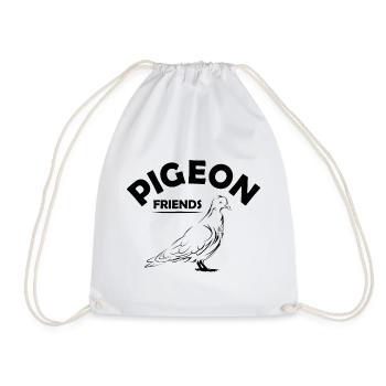 pigeon friends pigeon animals illustration Logo icon - Drawstring Bag - white - Front