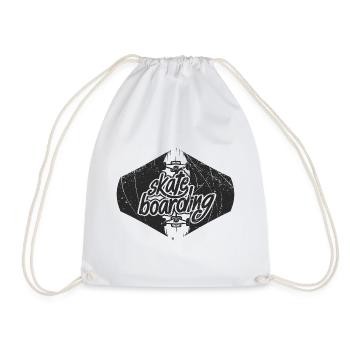 Skateboarding Skateboard - Drawstring Bag - white - Front