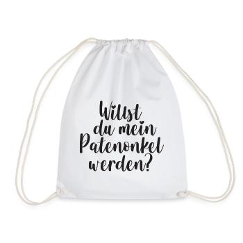 Patenonkel Frage Geschenk Pate Onkel - Turnbeutel - Weiß - Vorne