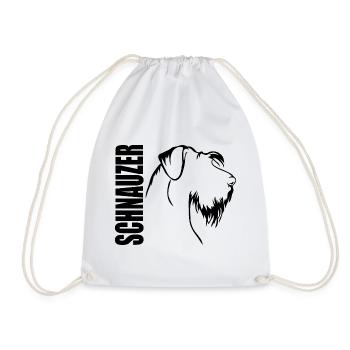 SCHNAUZER Profile Dogs Dog Wilsigns - Drawstring Bag - white - Front