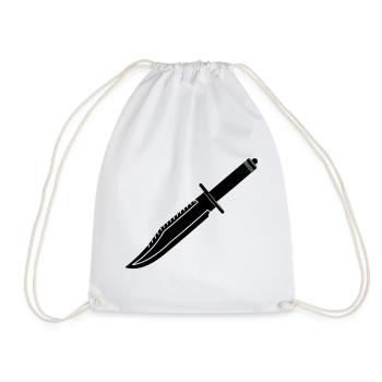 Rambo knife long - Drawstring Bag - white - Front