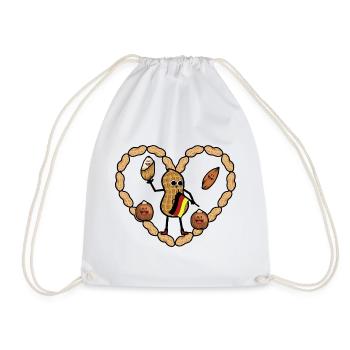German Nut Peanut German Flag Nuts - Drawstring Bag - white - Front