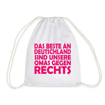 beste an deutschland sind unsere omas gegen rechts - Turnbeutel - Weiß - Vorne