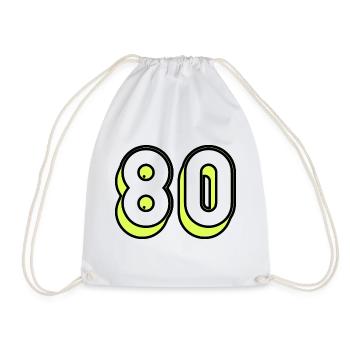 80 YEARS. 80TH ANNIVERSARY. BIRTHDAY 80 YEARS. 80 - Drawstring Bag - white - Front