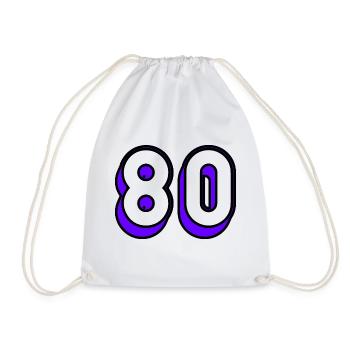 80. 80 YEARS. 80th ANNIVERSARY. 80 YEARS ANNIVERSARY - Drawstring Bag - white - Front