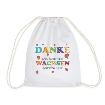 Kita Kindergarten Tagesmutter - Abschied - Danke ! - Turnbeutel - Weiß - Vorne