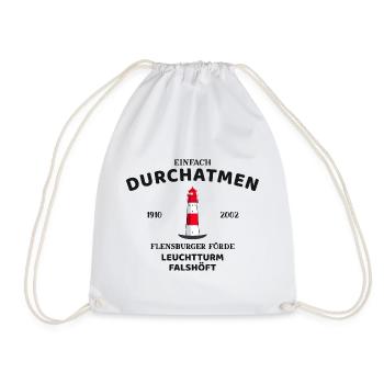 Flensburger Förde, Leuchtturm Falshöft, Durchatmen - Turnbeutel - Weiß - Vorne