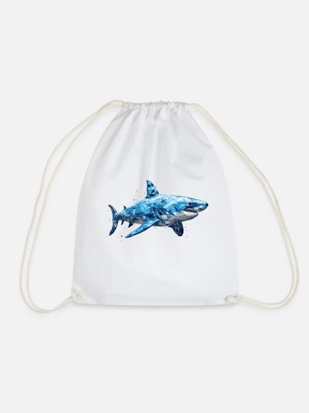 Great white Shark - Drawstring Bag - white