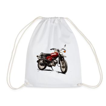 S51 Enduro Simson Motorcycle - Drawstring Bag - white - Front