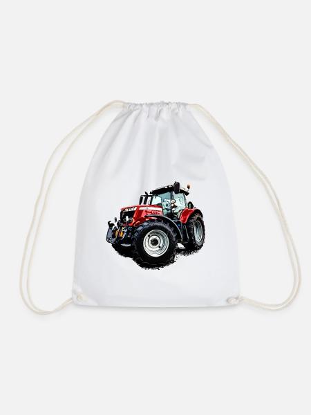 Traktor rot (M F) 6715S - Turnbeutel - Weiß