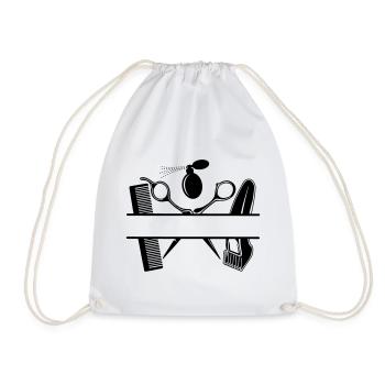 hairdressers attributes text banner - Drawstring Bag - white - Front