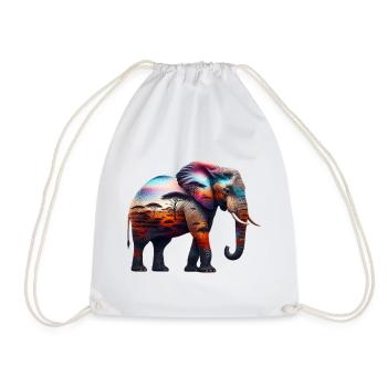 Elefant - Turnbeutel - Weiß - Vorne