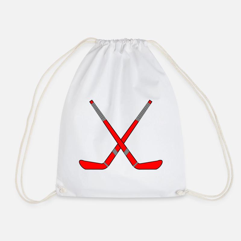 Gekreuzte Eishockeyschläger - Turnbeutel - Weiß