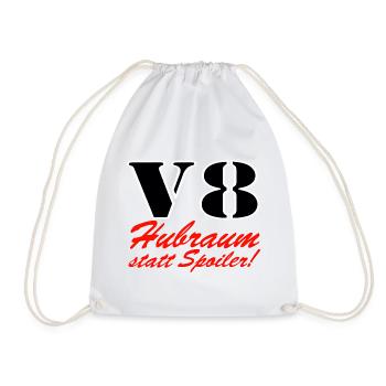 V8 Hubraum statt Spoiler ......................... - Turnbeutel - Weiß - Vorne