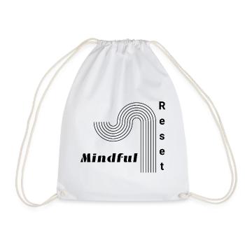 Mindful Reset Yoga Fitness Stle Design - Drawstring Bag - white - Front