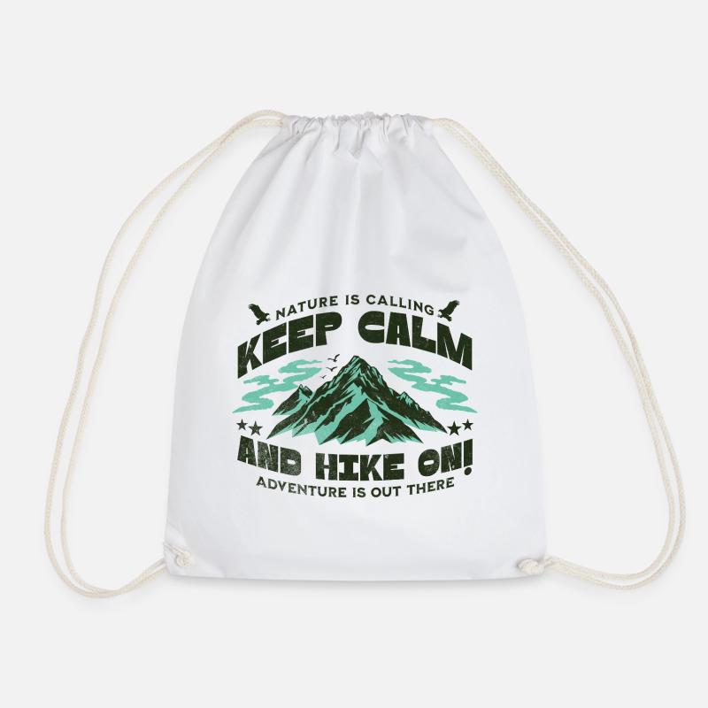 Keep Calm and Hike on - Turnbeutel - Weiß
