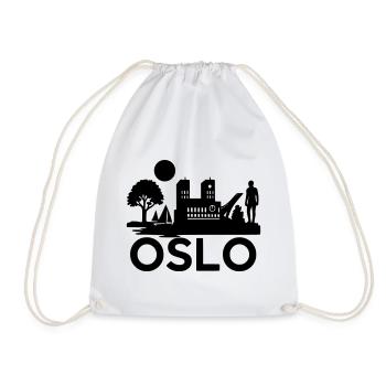 oslo silhouette wahrzeichen - Turnbeutel - Weiß - Vorne