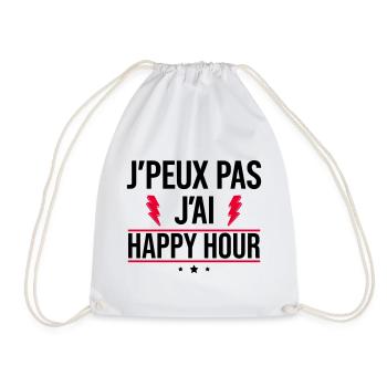 J’peux pas j’ai happy hour Humour Apéro - Sac de sport léger - blanc - Devant
