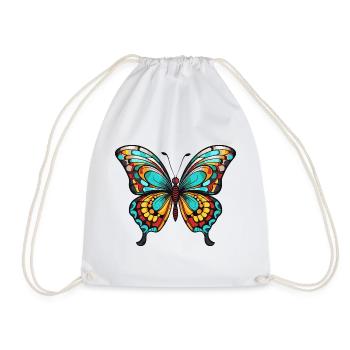 Bunter Schmetterling - Turnbeutel - Weiß - Vorne