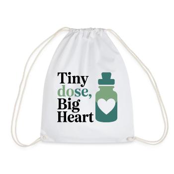 Homeopathy Tiny Dose Big Heart Professional Gear  - Drawstring Bag - white - Front