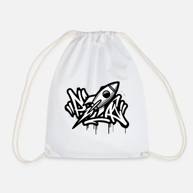 Fusée graffiti en noir et blanc - Sac de sport léger - blanc